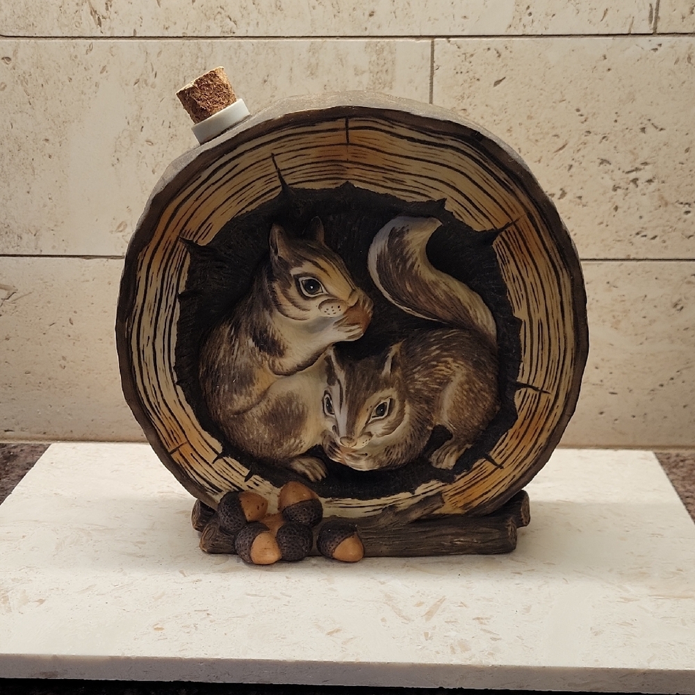 Bourbon Wiskey Decanter Collectable Porceline Bisque W.A. Lacey "Squirrel"